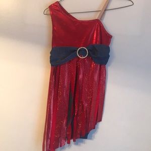 Red and Demin Dance Costume